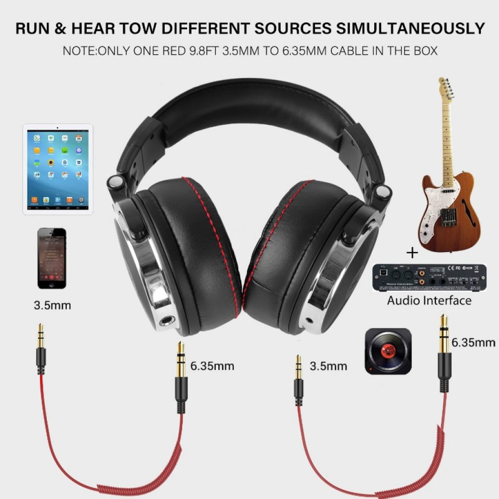 Oneodio Wired Professional Studio Pro DJ Headphones With Microphone Over Ear HiFi Monitor Music Headset Earphone 3