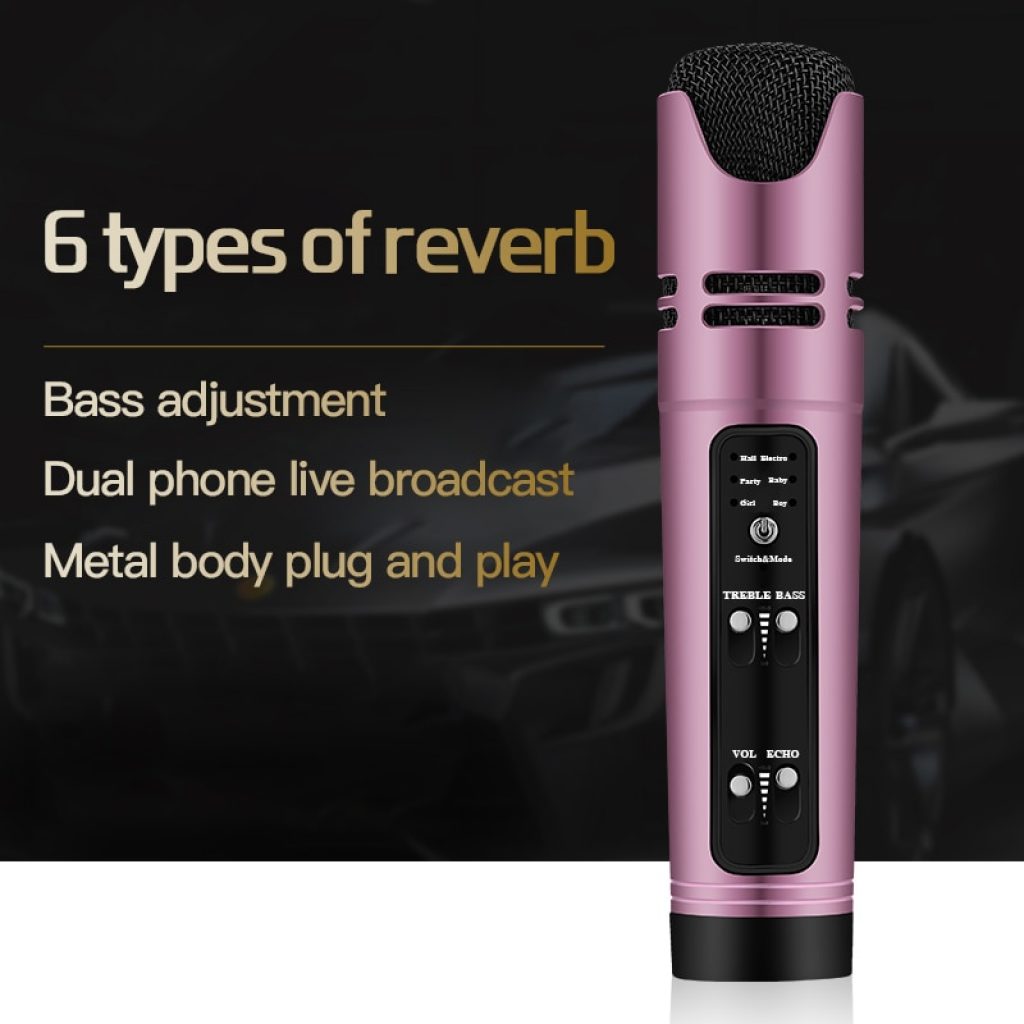 Online Star Live Streaming Youtube Video Condenser Microphone Sing Recording Karaoke For Mobile Phone Computer Support 2
