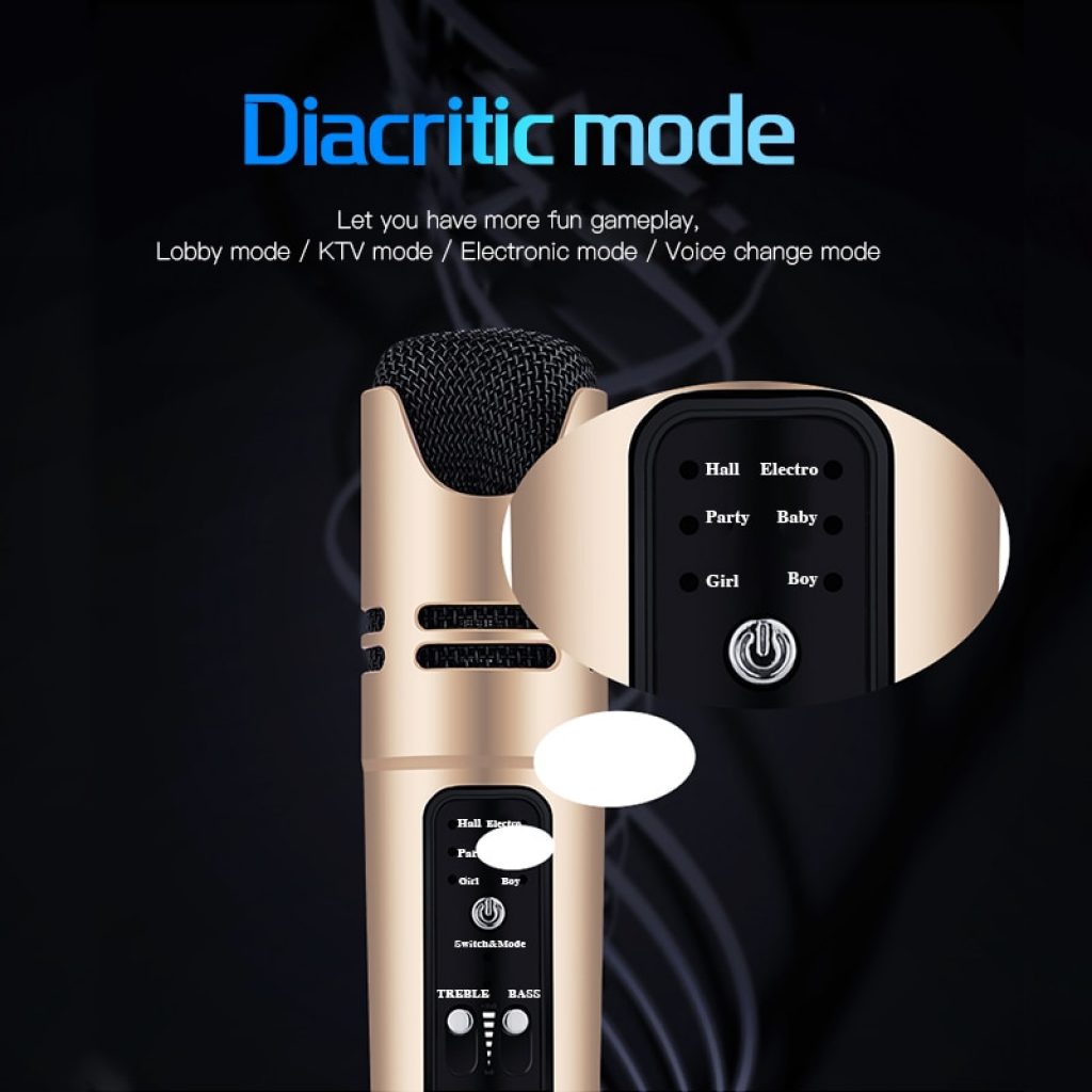 Online Star Live Streaming Youtube Video Condenser Microphone Sing Recording Karaoke For Mobile Phone Computer Support 4