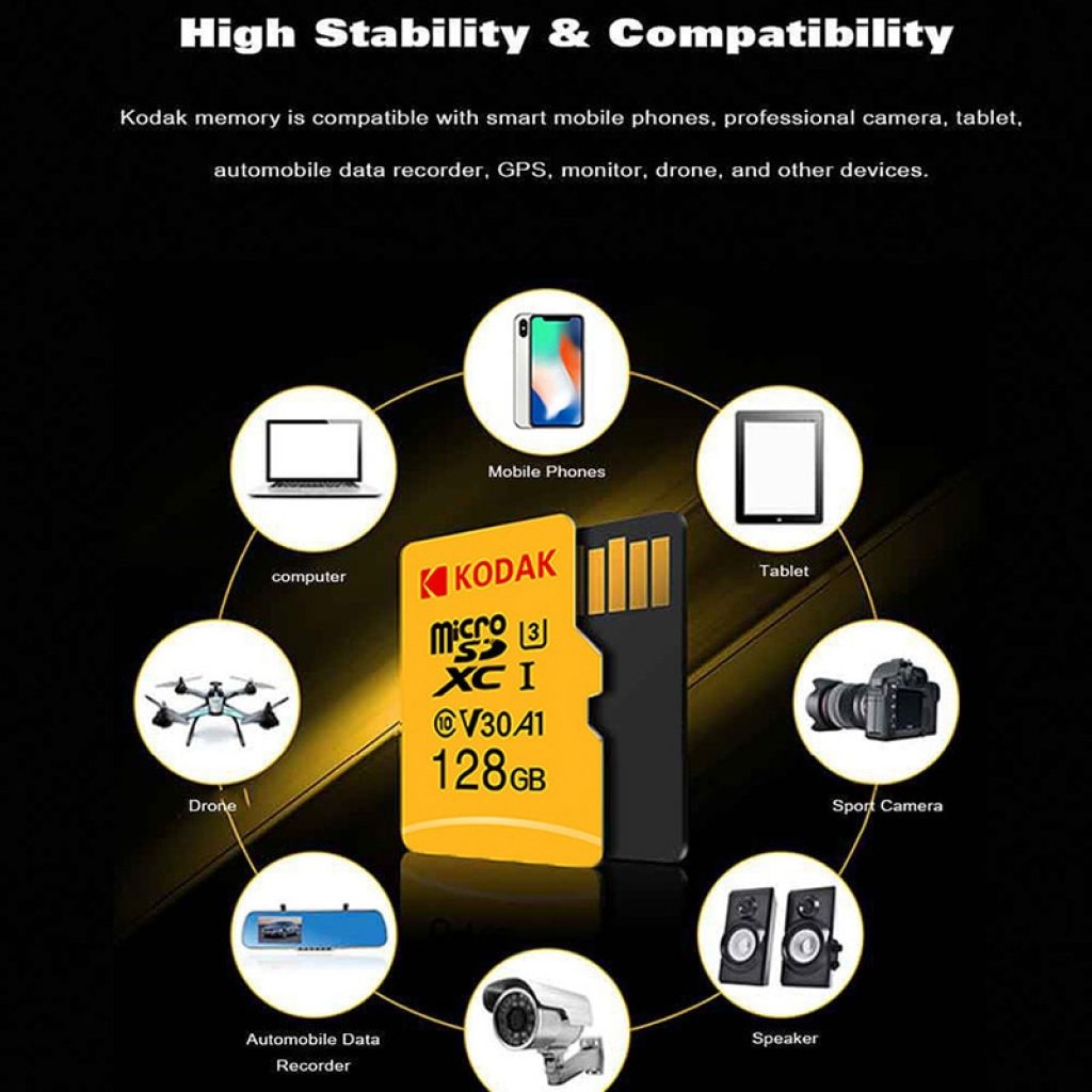 Original Kodak 512GB Micro SD card class 10 16G 32G 64GB U3 4K High Speed cartao 3