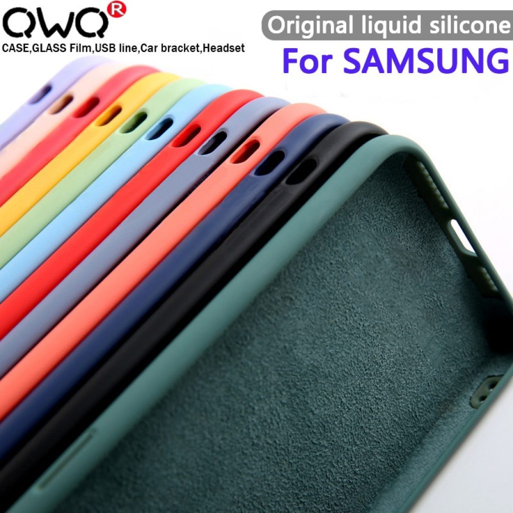 Original Liquid Silicone Cases For Samsung Galaxy S8 S9 S10 Note 8 9 10 s20 Plus