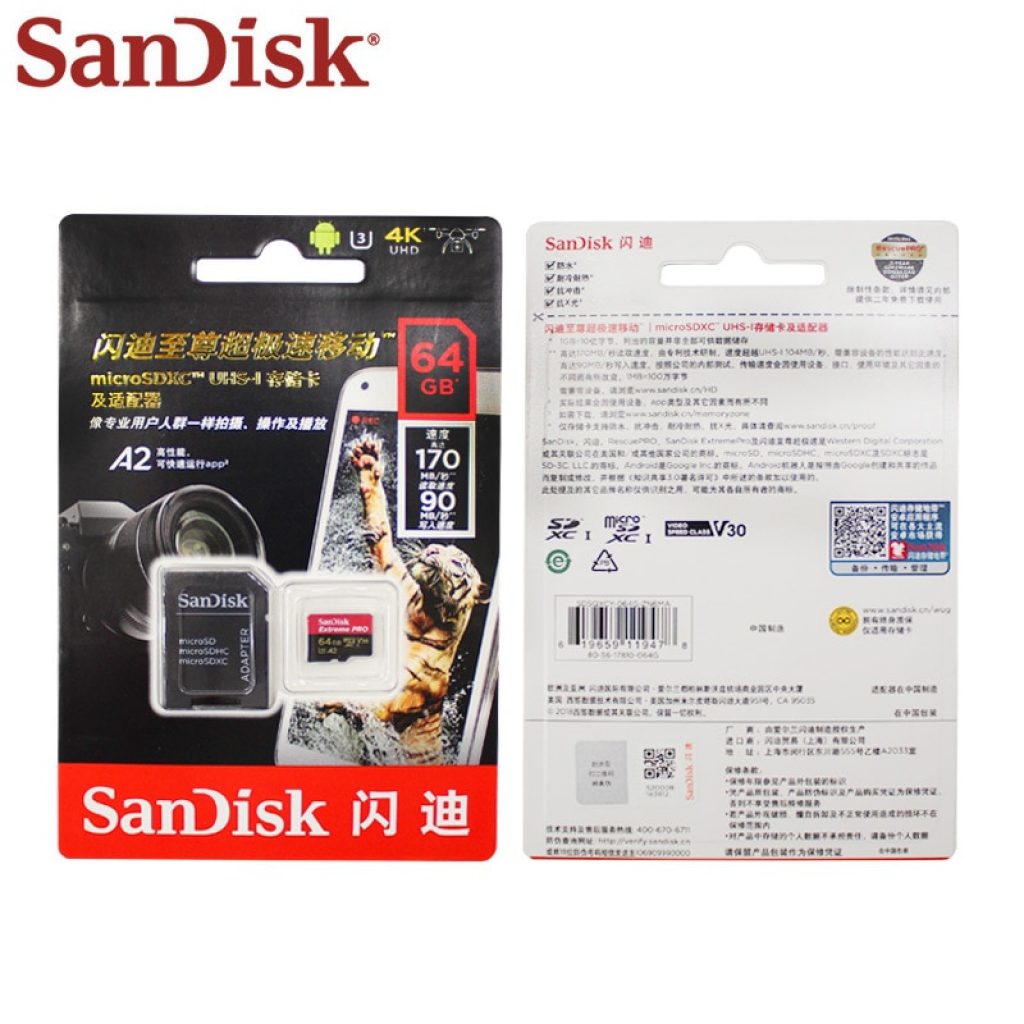 Original SanDisk Extreme Pro Micro SD Card up to 170MB s A2 V30 U3 64GB 128GB 3