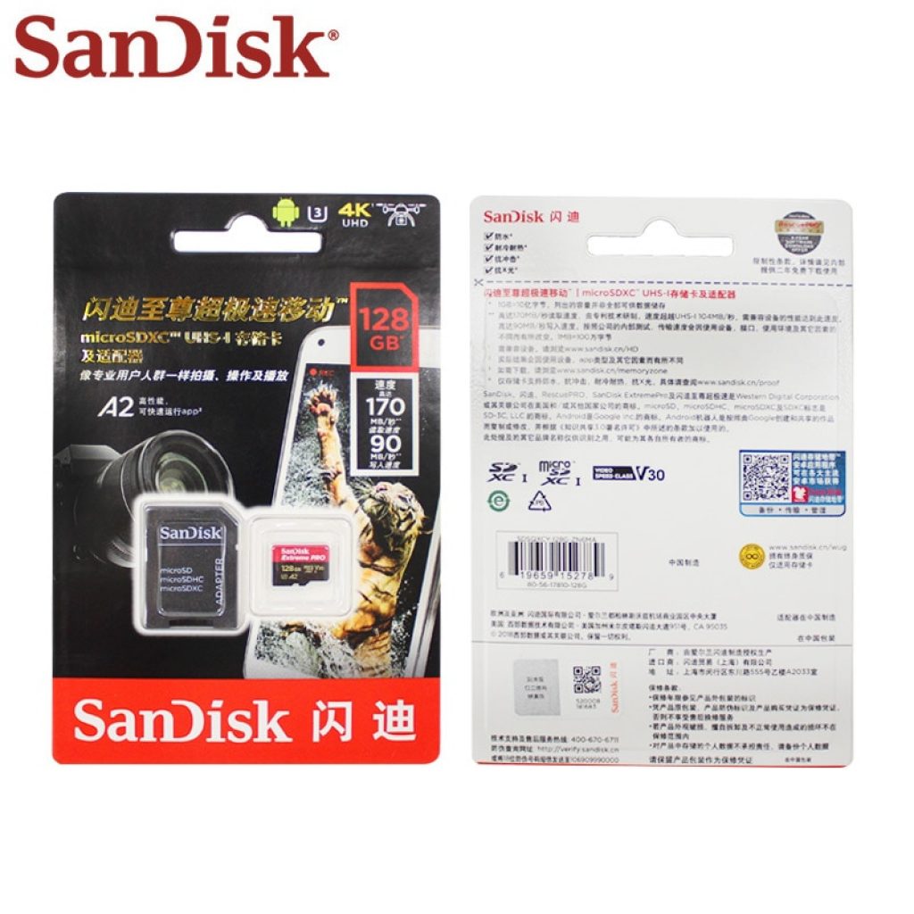 Original SanDisk Extreme Pro Micro SD Card up to 170MB s A2 V30 U3 64GB 128GB 4