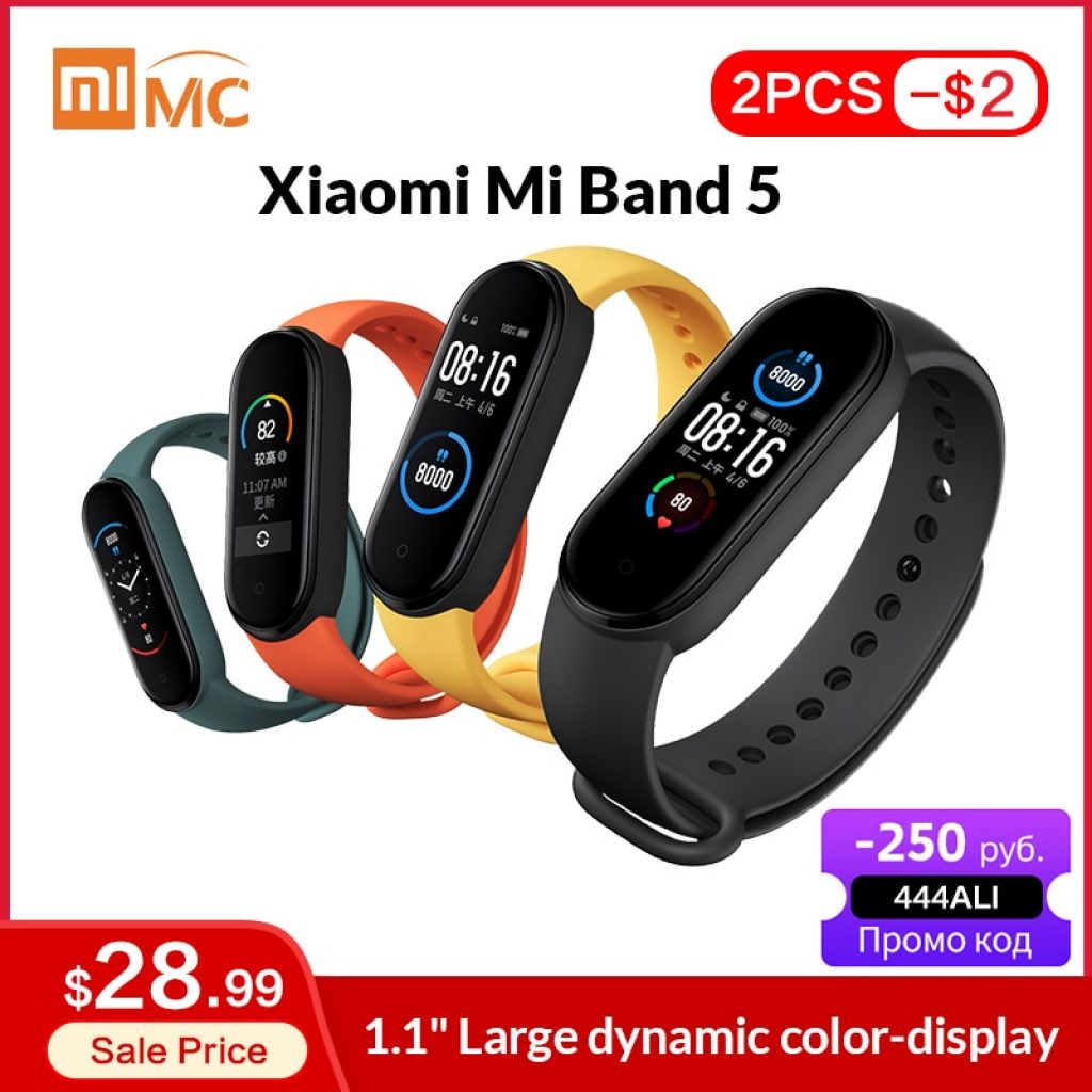 Original Xiaomi Mi Band 5 Smart Bracelet 1 1 AMOLED Colorful Screen Heart Rate Fitness Tracker
