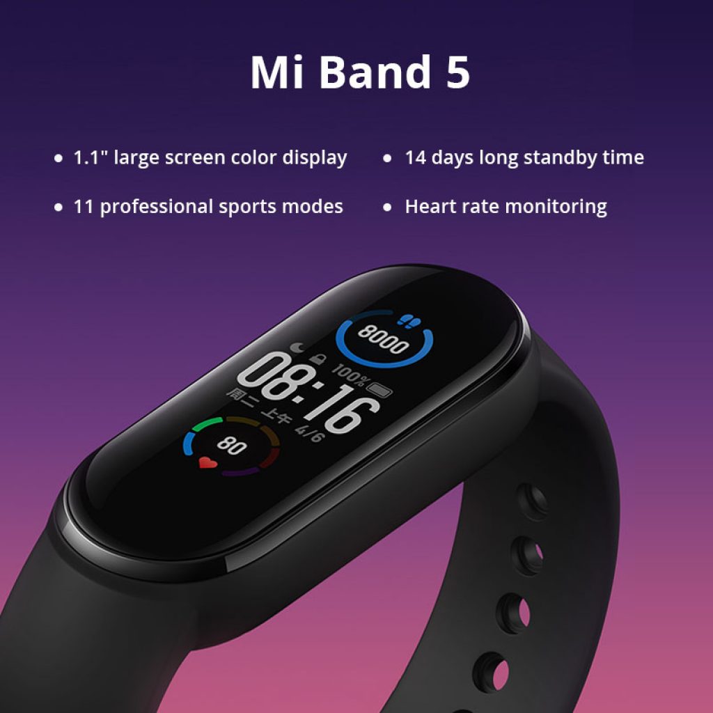 Original Xiaomi Mi Band 5 Smart Bracelet 1 1 AMOLED Colorful Screen Heart Rate Fitness Tracker 3