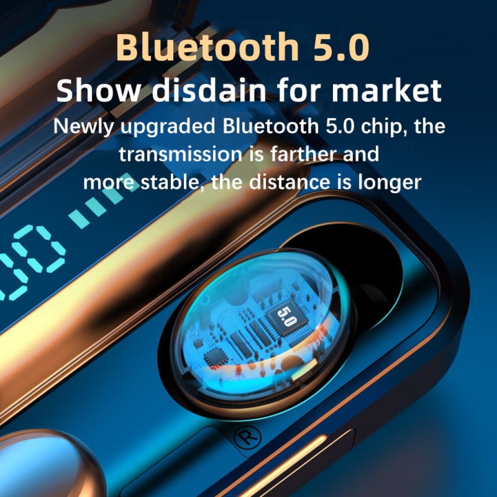 Oringinal F9 V5 0 Bluetooth 5 0 Earphones TWS Fingerprint Touch Headset HiFI Stereo In ear 1