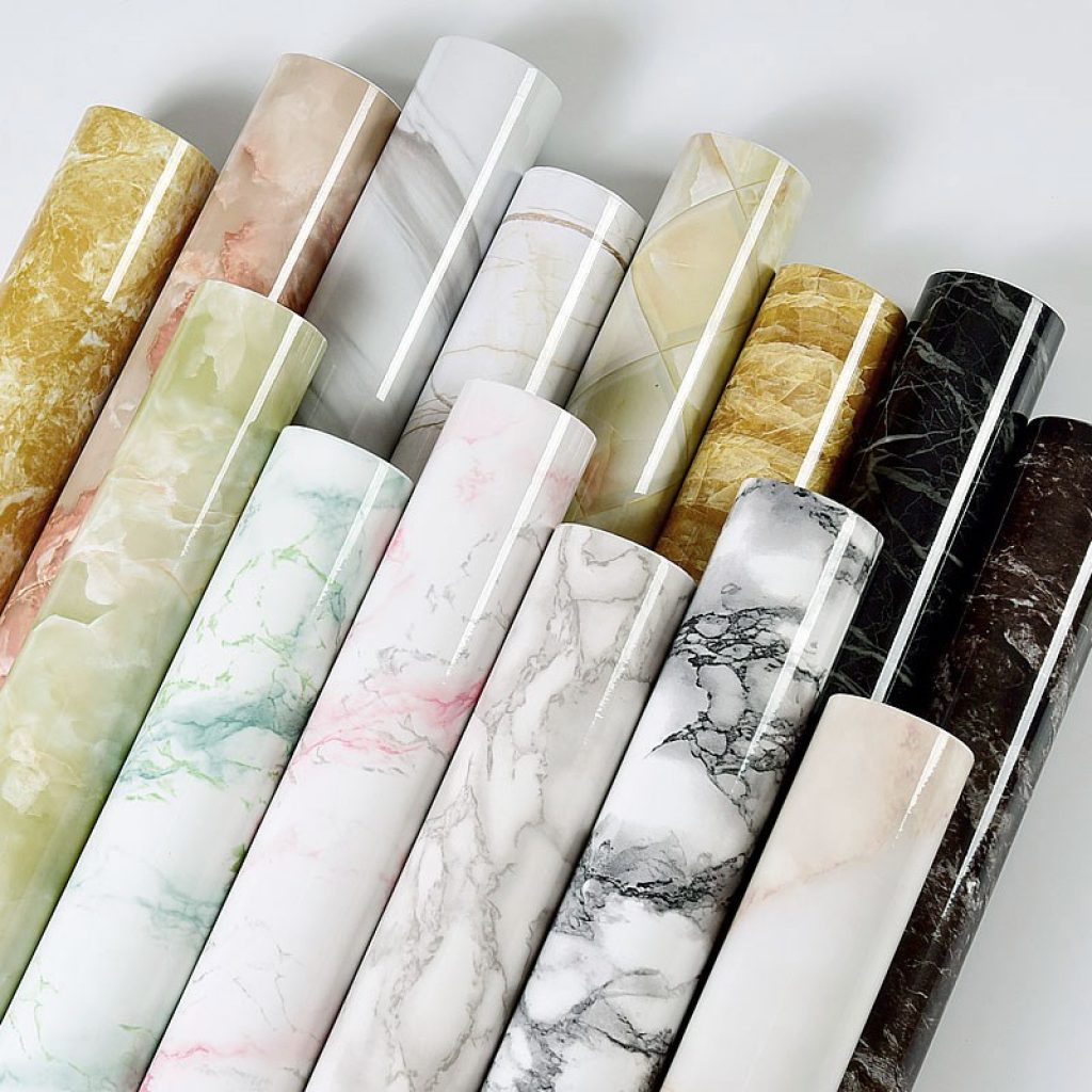 Pearl White DIY Decorative Film PVC Self adhesive Wall paper Furniture Renovation Stickers Kitchen Cabinet Waterproof 4