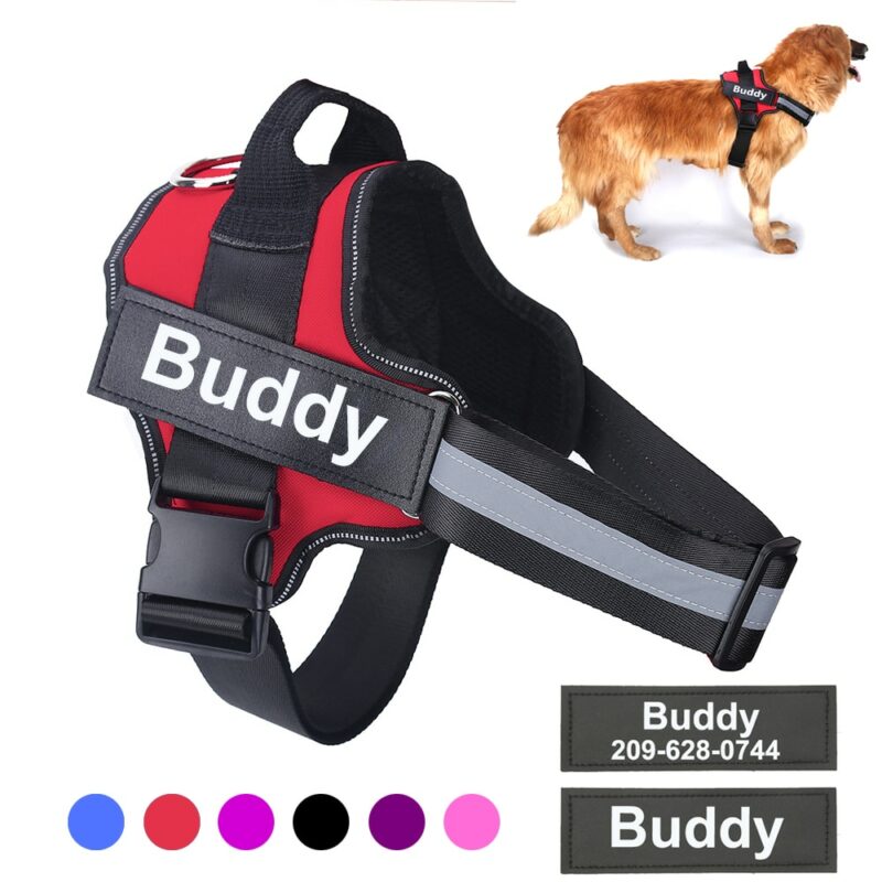 Personalized Dog Harness NO PULL Reflective Breathable Adjustable Pet Harness For Small large Dog Harness Vest