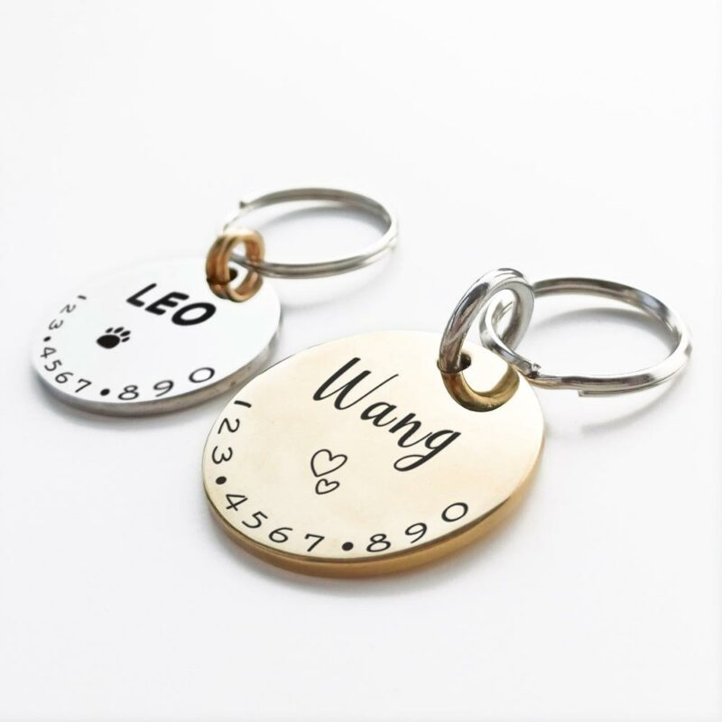 Personalized Pet Cat Dog ID Tag Collar Accessories MW001 Custom Engraved Necklace Chain Charm Supplies For