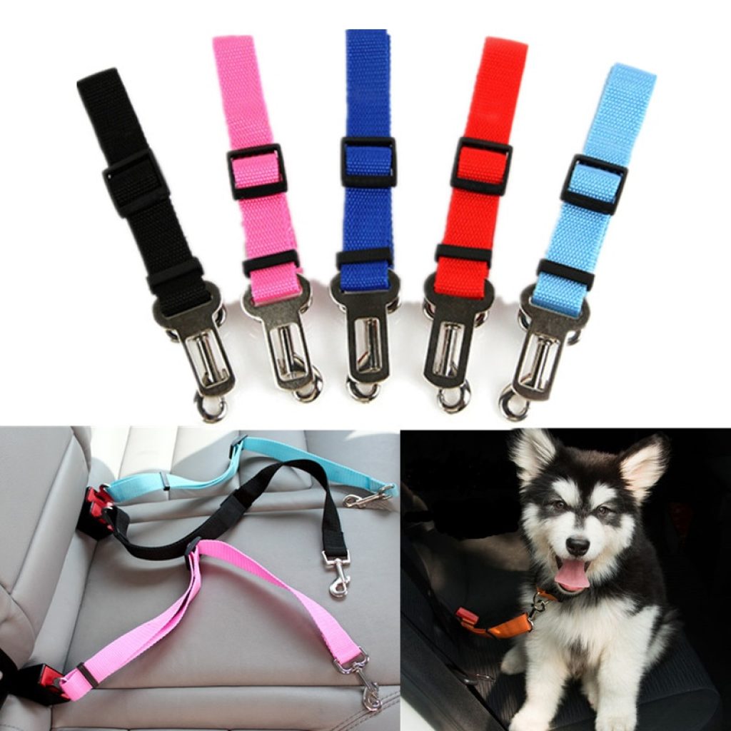 Pet Dog Cat Car Seat Belt Adjustable Harness Seatbelt Lead Leash for Small Medium Dogs Travel 2