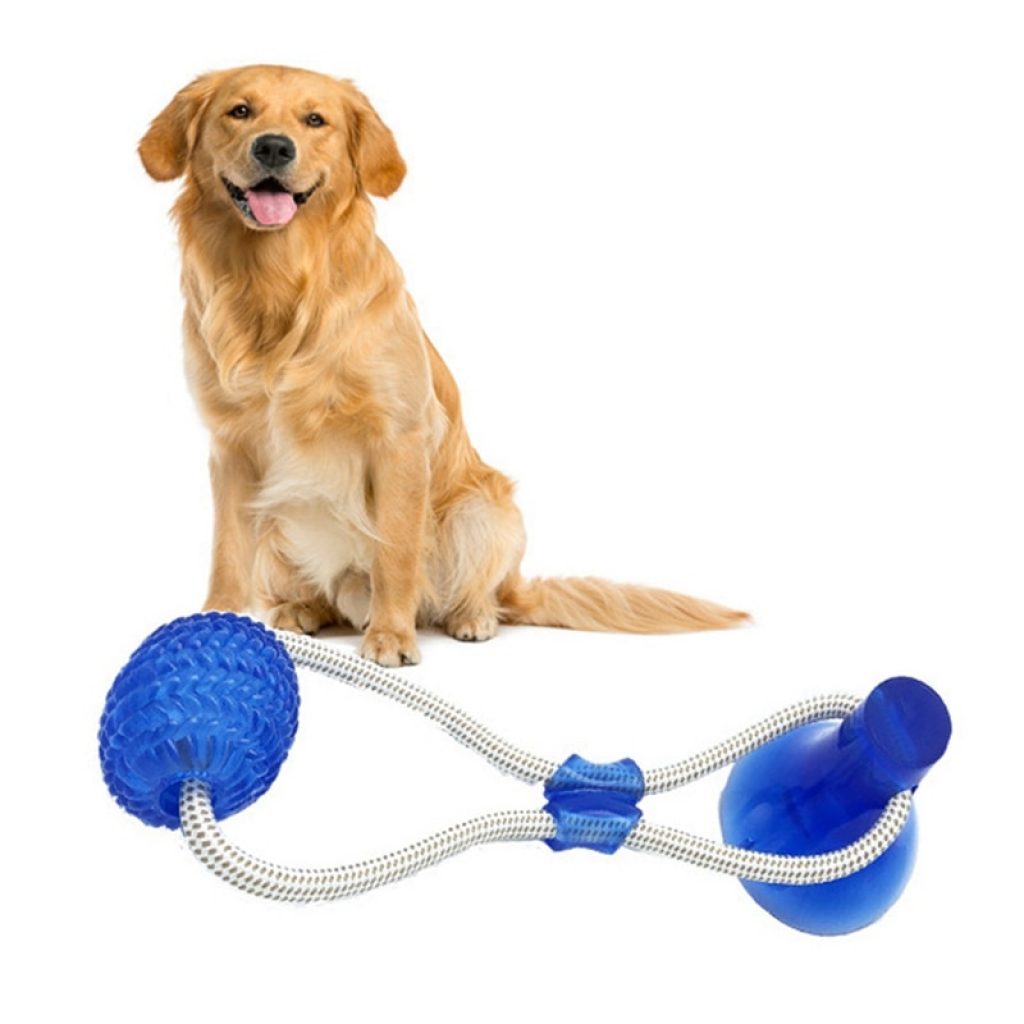 Pets Dog Toys Suction Cup Rubber Dog Chew Toys Pet Ball Tug Toy Tooth Cleaning Chewing 4
