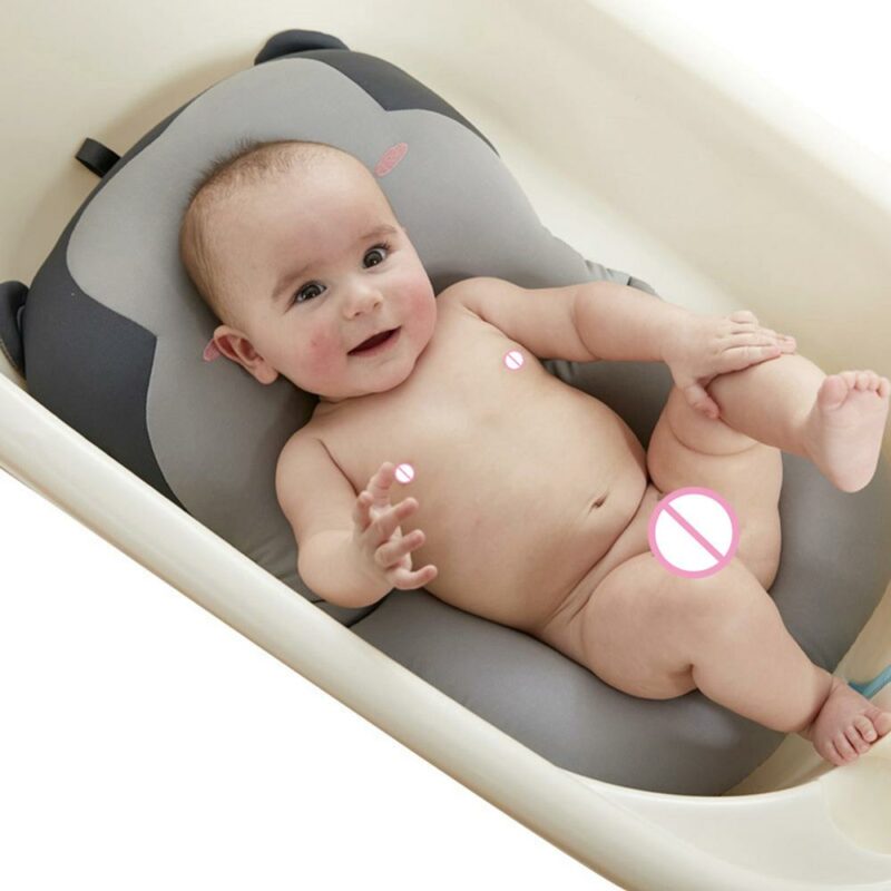 Portable Baby Shower Air Cushion Bed Babies Infant Baby Bath Pad Non Slip Bathtub Mat Newborn 4