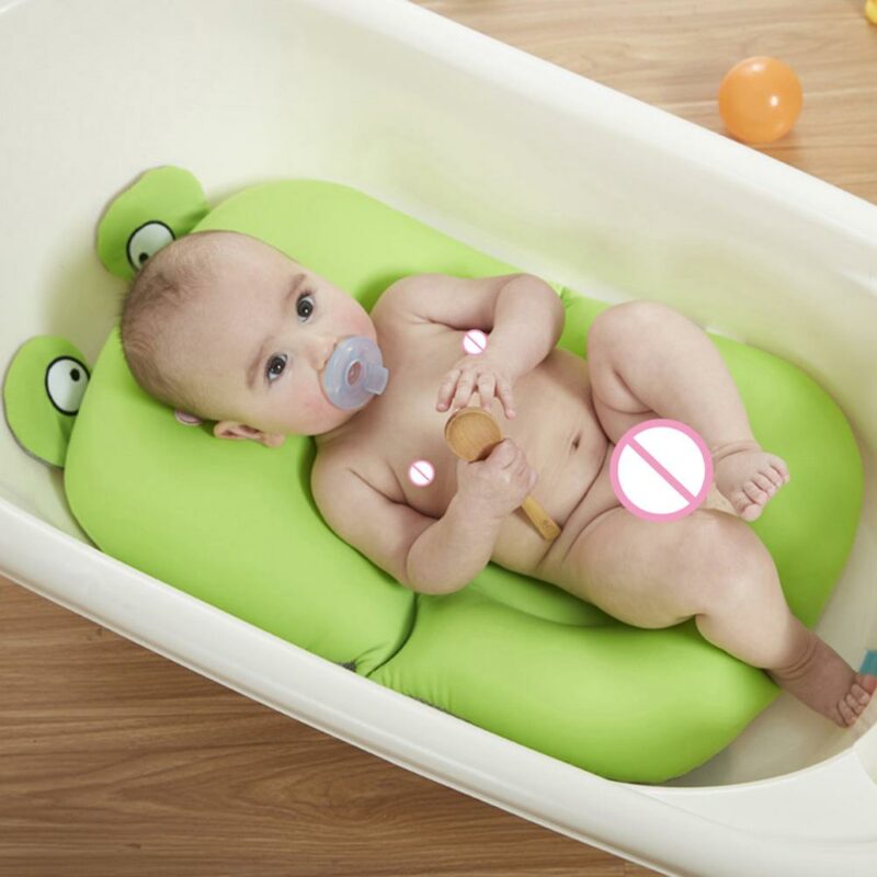 Portable Baby Shower Air Cushion Bed Babies Infant Baby Bath Pad Non Slip Bathtub Mat Newborn 5