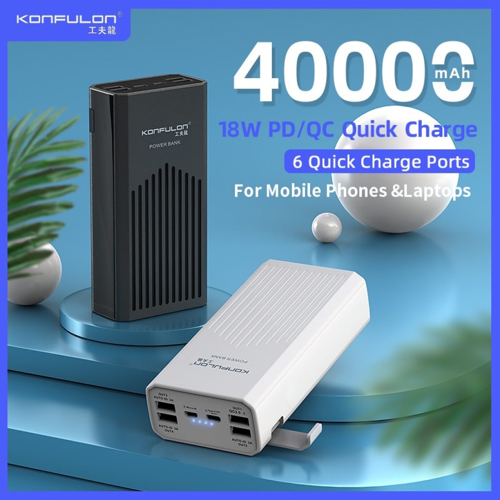 Power Bank 40000mah QC 3 0 PD 18W Two Way Quick Charge Bank Power External Battery