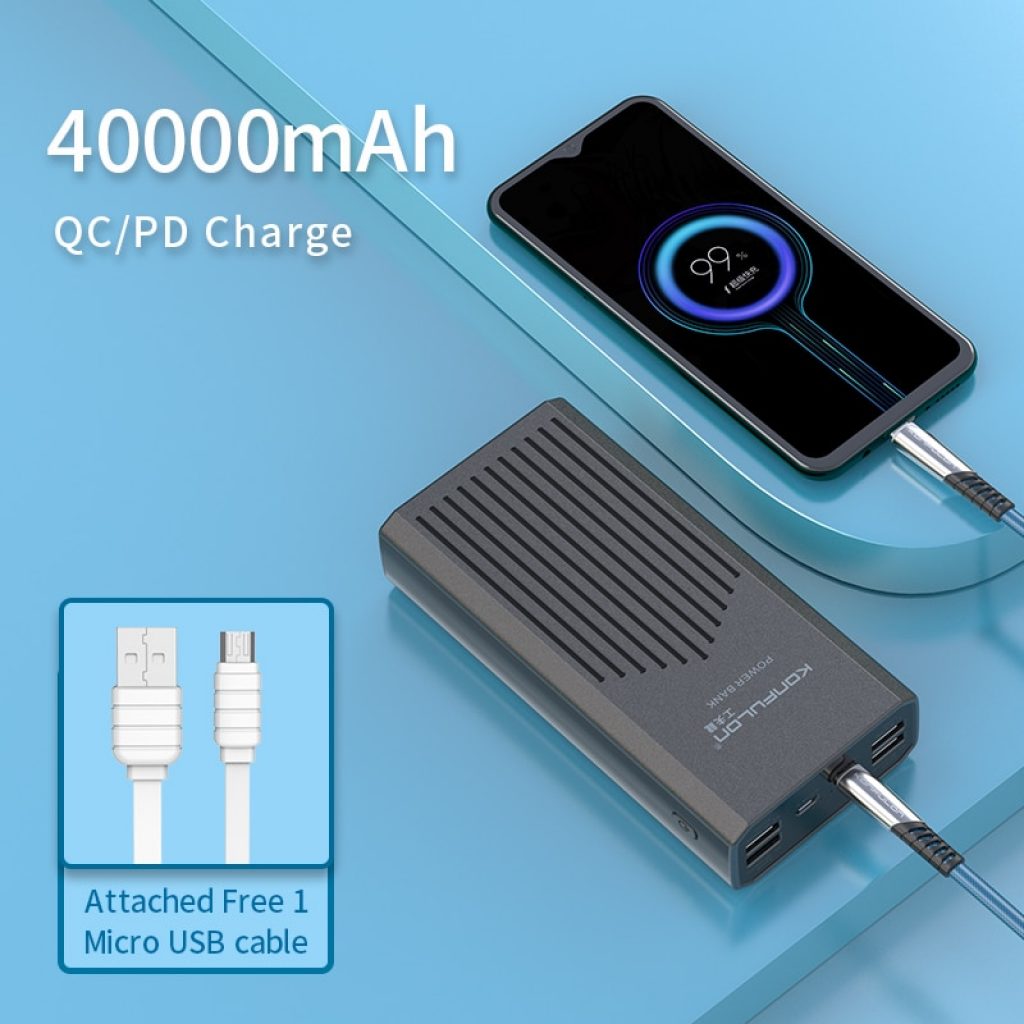 Power Bank 40000mah QC 3 0 PD 18W Two Way Quick Charge Bank Power External Battery 3