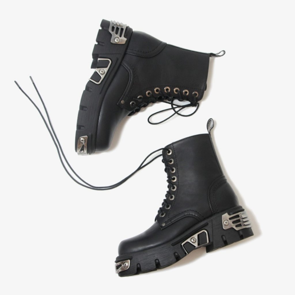 Punk Style Platform Women Ankle Boots Women s Motorcycle Boot Fashion Ladies Chunky Shoes Metal Decor 3