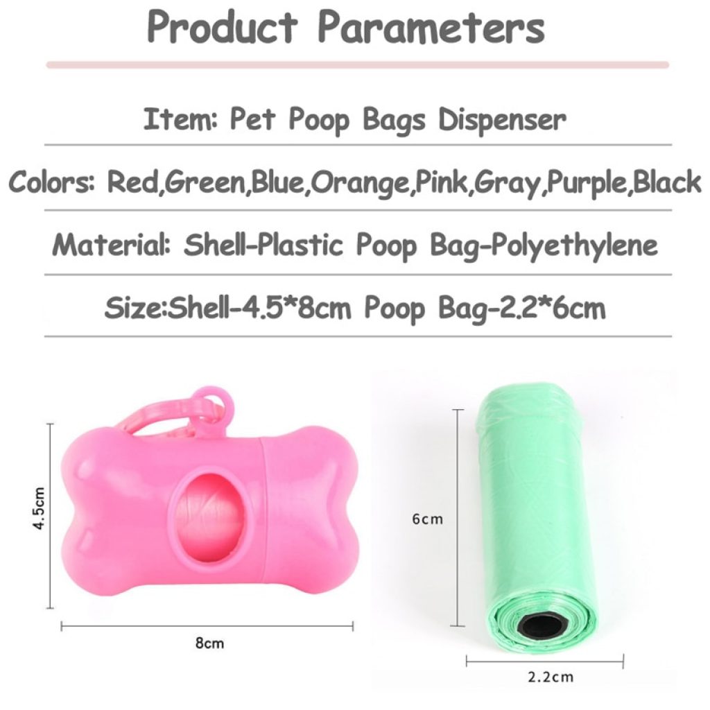 Puppy Dog Poop Scooper Bags Dispenser Garbage Bag Set Poop Collector Holder Portable Pet Dog Pooper 1