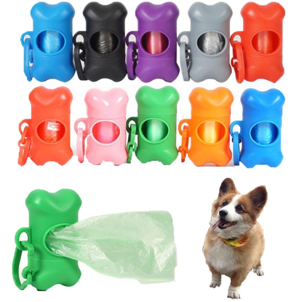 Puppy Dog Poop Scooper Bags Dispenser Garbage Bag Set Poop Collector Holder Portable Pet Dog Pooper