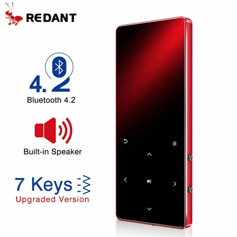 REDANT MP3 Player with Bluetooth Speaker Touch key Built in 8GB 16GB HiFi Metal Mini Portable