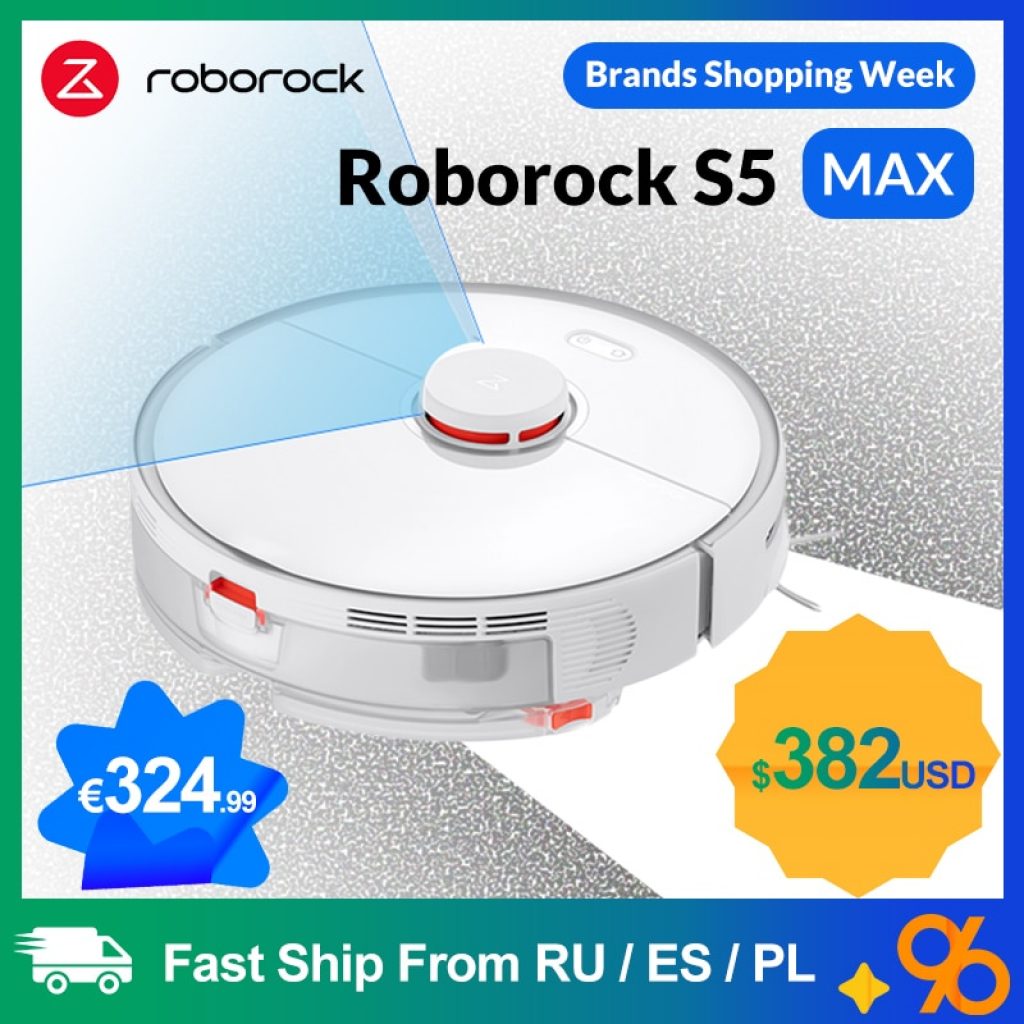 Roborock S5 Max Robot Vacuum Cleaner Smart Sweeping Cleaning Electric Mop Upgrade of S50 S55 Home