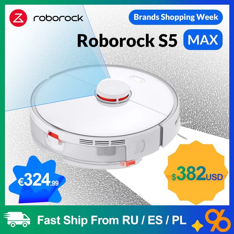 Roborock S5 Max Robot Vacuum Cleaner Smart Sweeping Cleaning Electric Mop Upgrade of S50 S55 Home