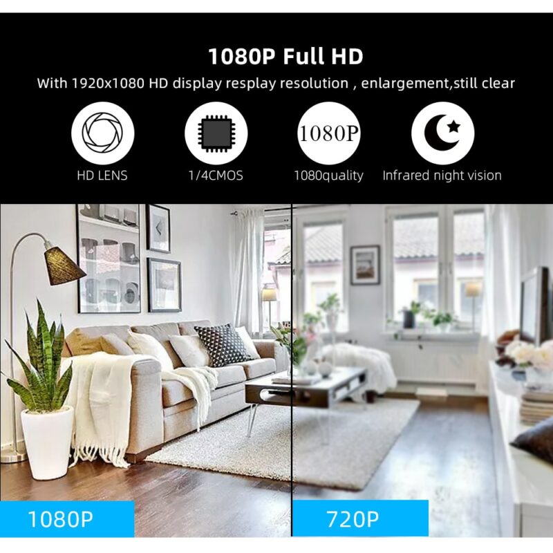SDETER 1080P Wireless Mini WiFi Camera Home Security Camera IP CCTV Surveillance IR Night Vision Motion 5