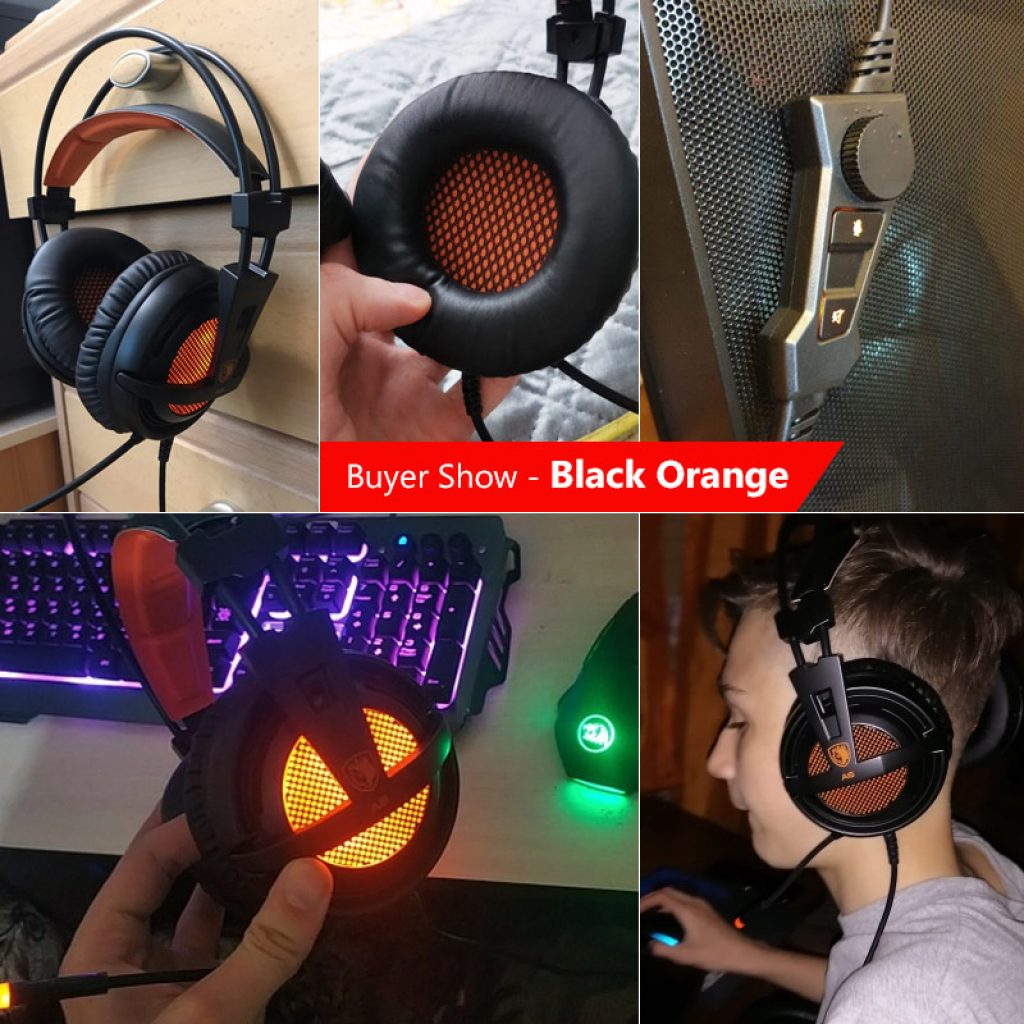 Sades A6 Gaming Headset Gamer Headphones 7 1 Surround Sound Stereo Earphones USB Microphone Breathing LED 4