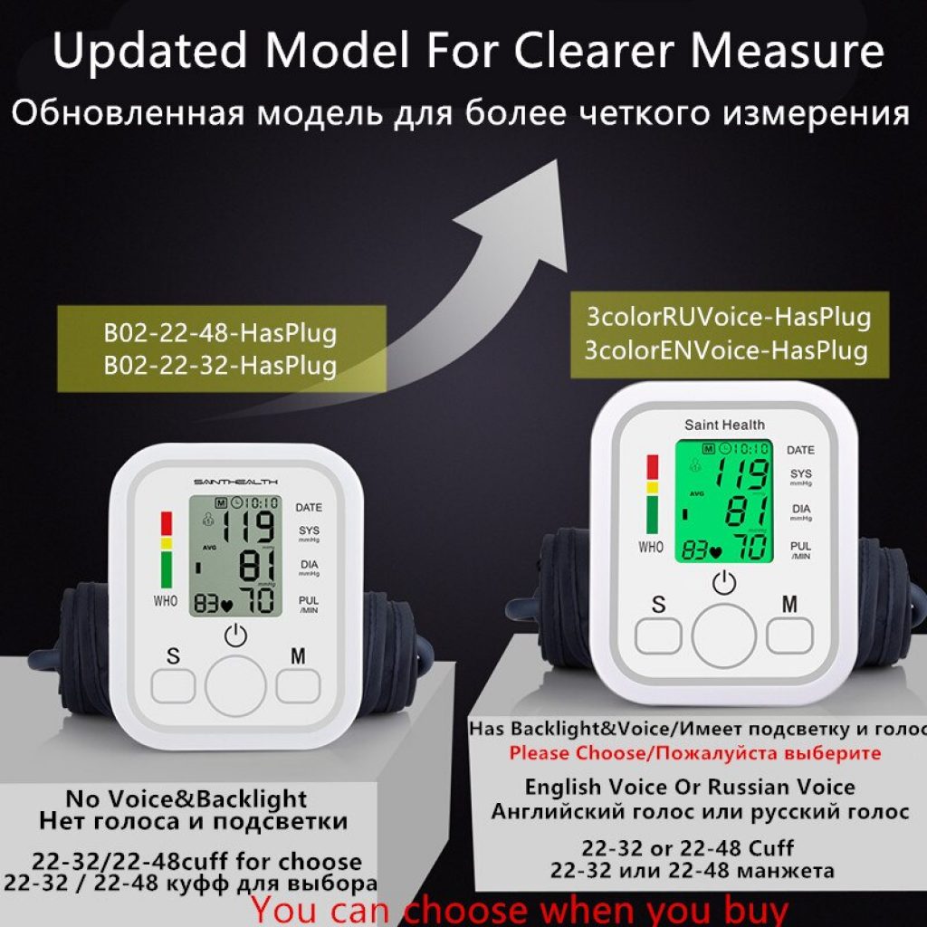 Saint Health Arm Automatic Blood Pressure Monitor BP Sphygmomanometer Pressure Meter Tonometer for Measuring Arterial Pressure 1