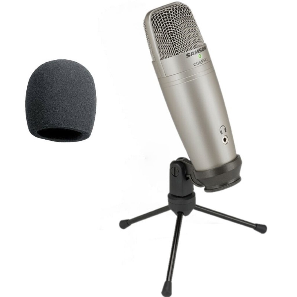 Samson C01U Pro USB Studio Condenser Microphone with Real time monitoring large diaphragm condenser microphone for