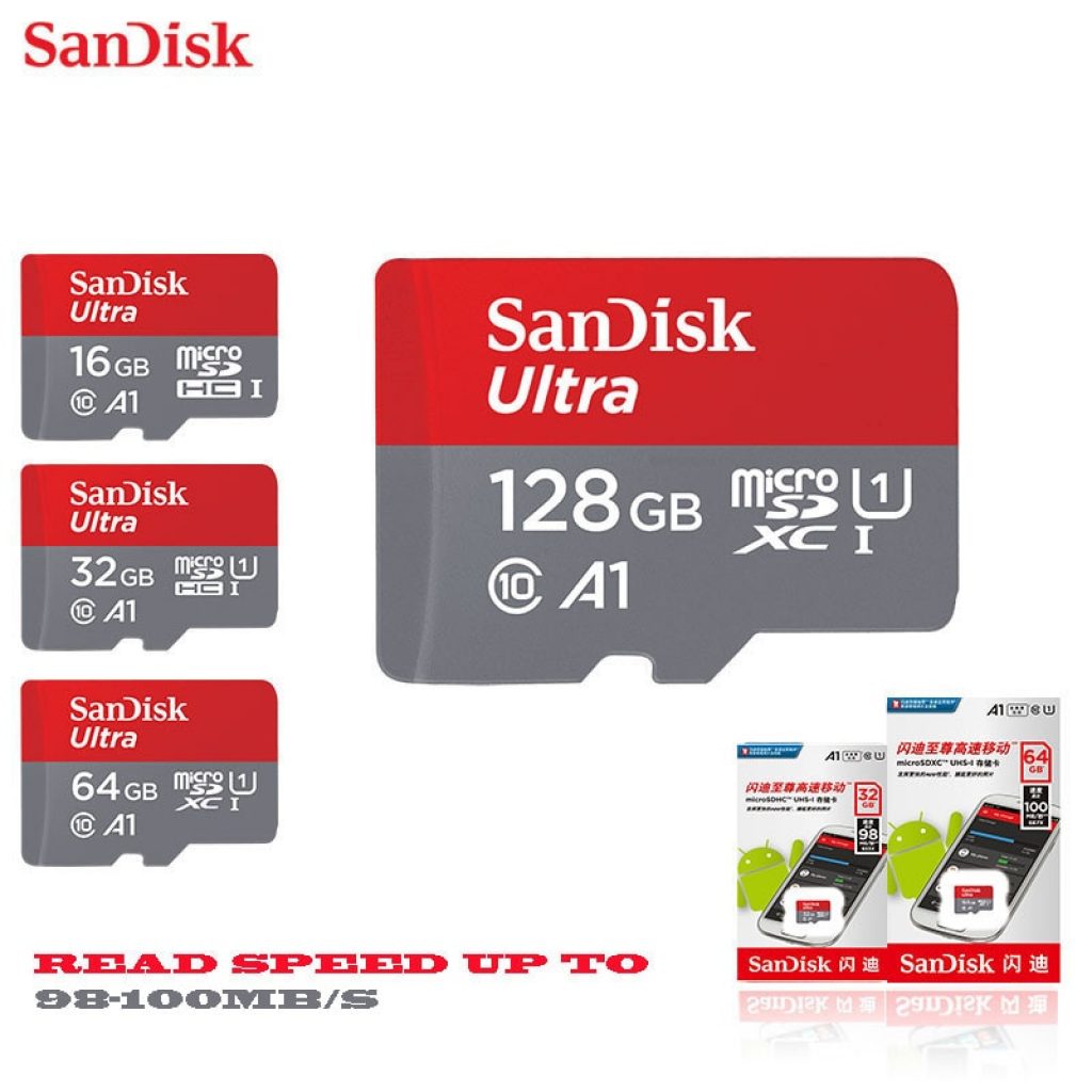 SanDisk micro sd 128GB 64GB 32GB 16GB 98mb s TF usb flash memory card microsd 8GB 1
