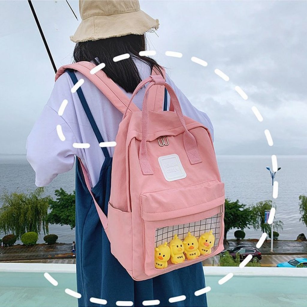 School Backpack Women 2020 New Female Cute Cartoon Transparent Students Schoolbag Shoulder Bags Fashion Canvas Backpacks 2