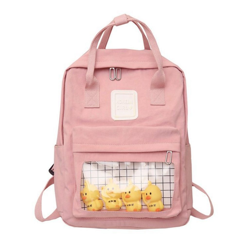 School Backpack Women 2020 New Female Cute Cartoon Transparent Students Schoolbag Shoulder Bags Fashion Canvas Backpacks 4