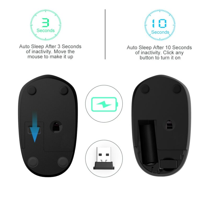 SeenDa Noiseless 2 4GHz Wireless Mouse for Laptop Portable Mini Mute Mice Silent Computer Mouse for 3