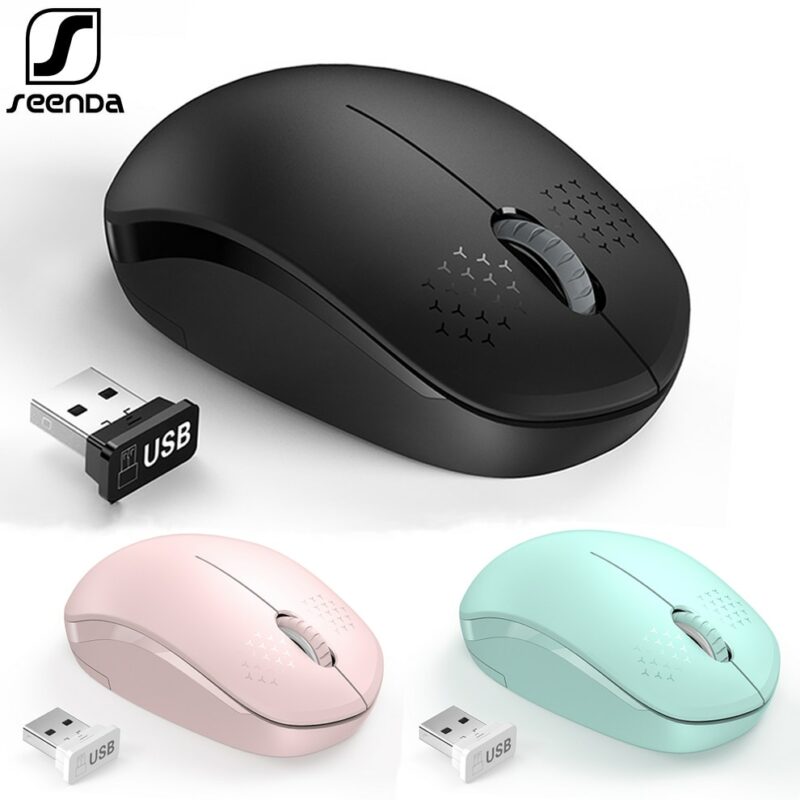 SeenDa Noiseless Mouse Wireless 2 4G Silent Buttons Ergonomic Mute Mice for Computer Laptop Mouse for 2