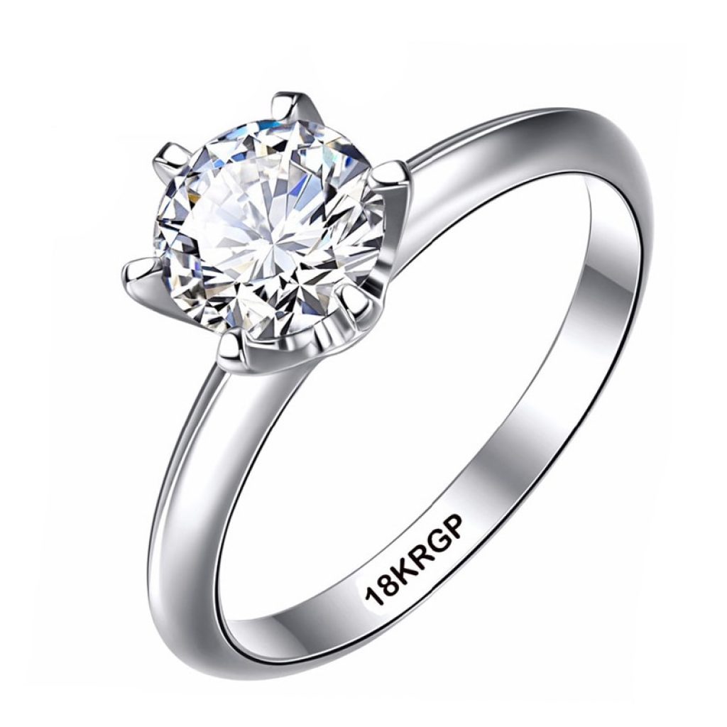 Sell at a loss Luxury Classic 1 Carat Lab Diamond Ring With Certificate 18KRGP Stamp White 3