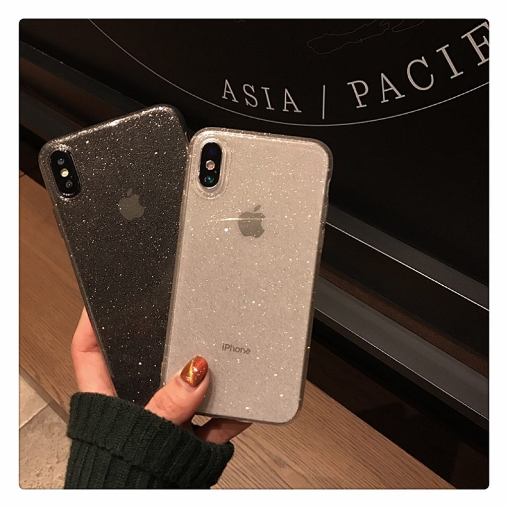 Shining Glitter Powder Black Phone Case For iPhone 11 Pro XR XS Max 8 7 Plus 1