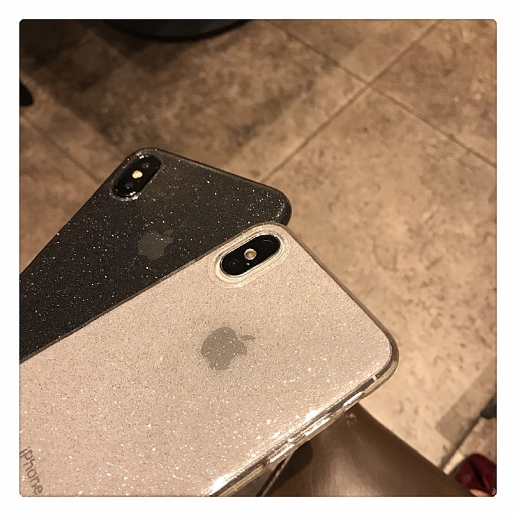 Shining Glitter Powder Black Phone Case For iPhone 11 Pro XR XS Max 8 7 Plus 5