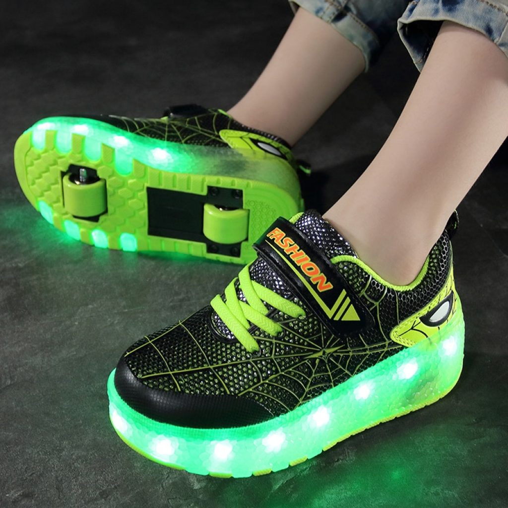 Size 28 43 Led Wheel Sneakers for Kids Adult USB Charging Glowing Roller Shoes with Lights 2