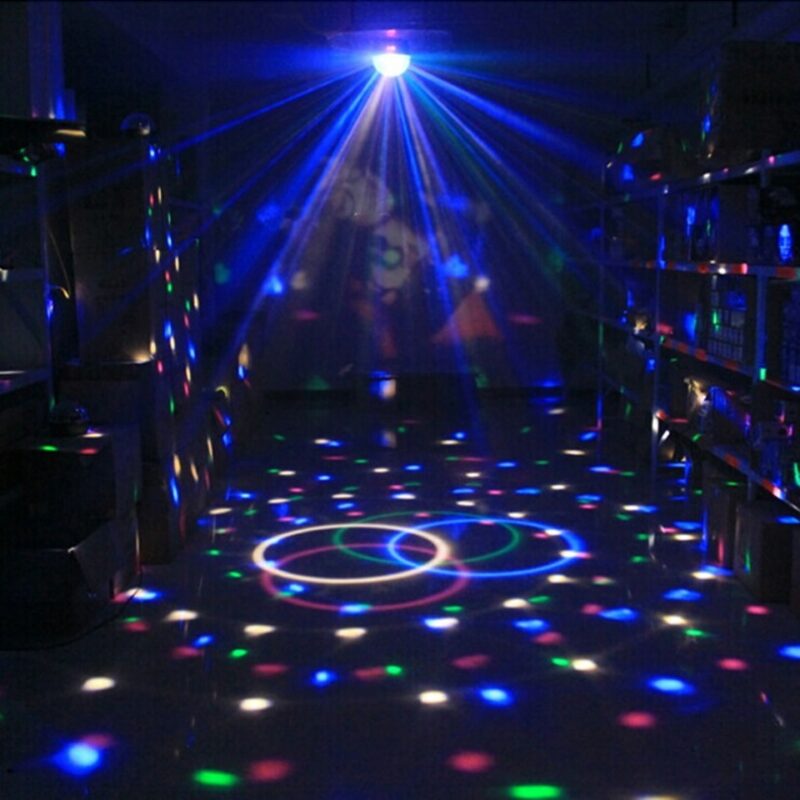 Sound Activated Rotating Disco Ball DJ Party Lights 3W 3LED RGB LED Stage Lights For Christmas 3