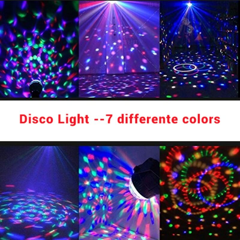 Sound Activated Rotating Disco Ball DJ Party Lights 3W 3LED RGB LED Stage Lights For Christmas 5