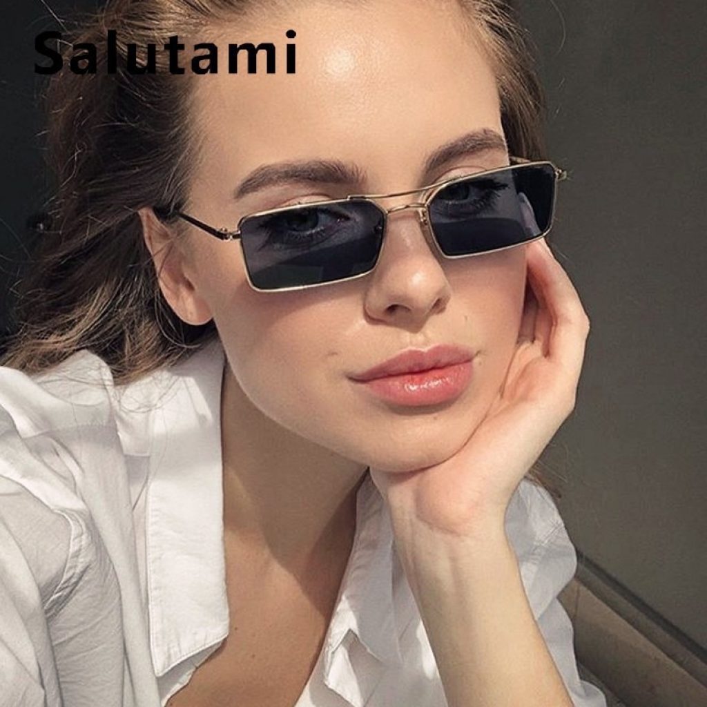 Square Women s Sunglasses Alloy Metal Small Frame Clear Double Bridge Men s Sun Glasses Vintage