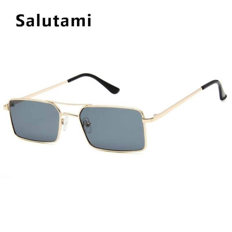 Square Women s Sunglasses Alloy Metal Small Frame Clear Double Bridge Men s Sun Glasses Vintage 4