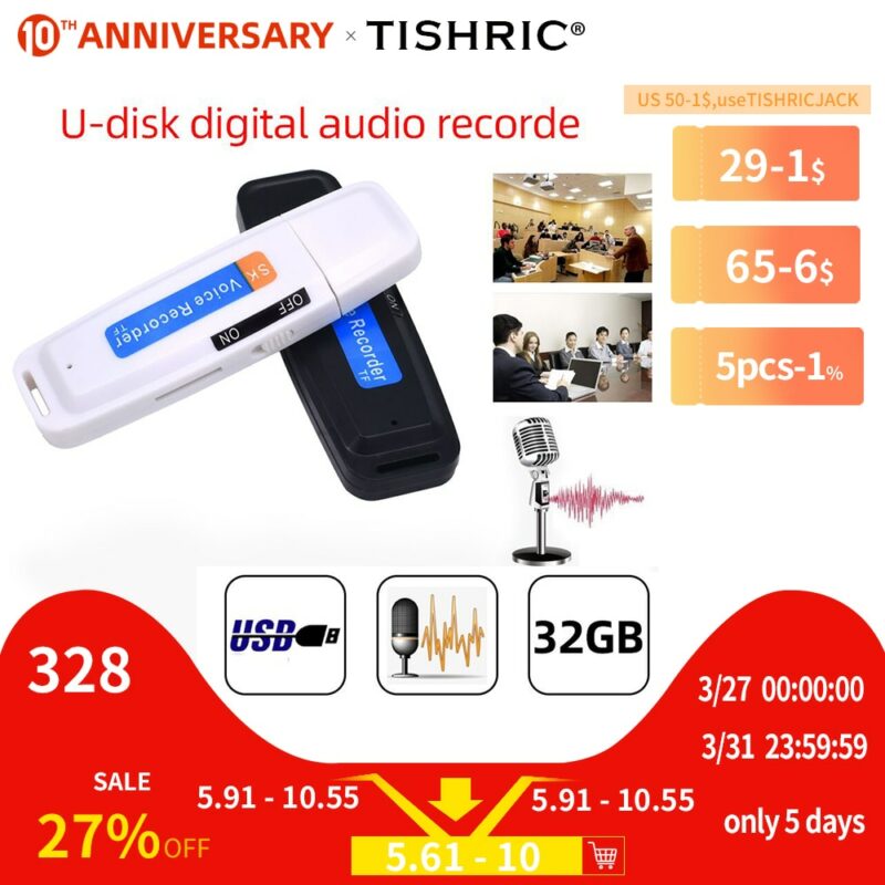 TISHRIC U Disk Mini Voice Recorder Pen Digital Dictaphone Audio Recorder Sound USB 2 0 Flash