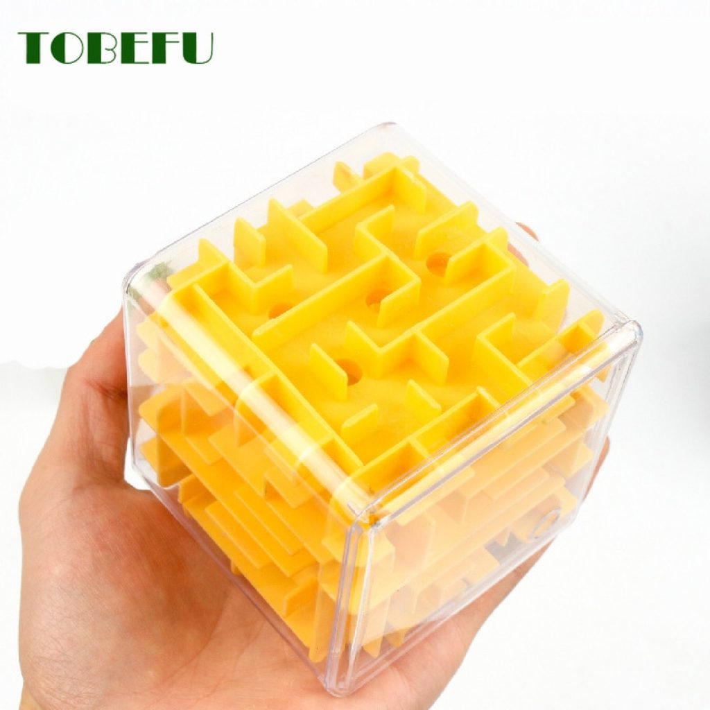 TOBEFU 3D Maze Magic Cube Transparent Six sided Puzzle Speed Cube Rolling Ball Game Cubos Maze 1