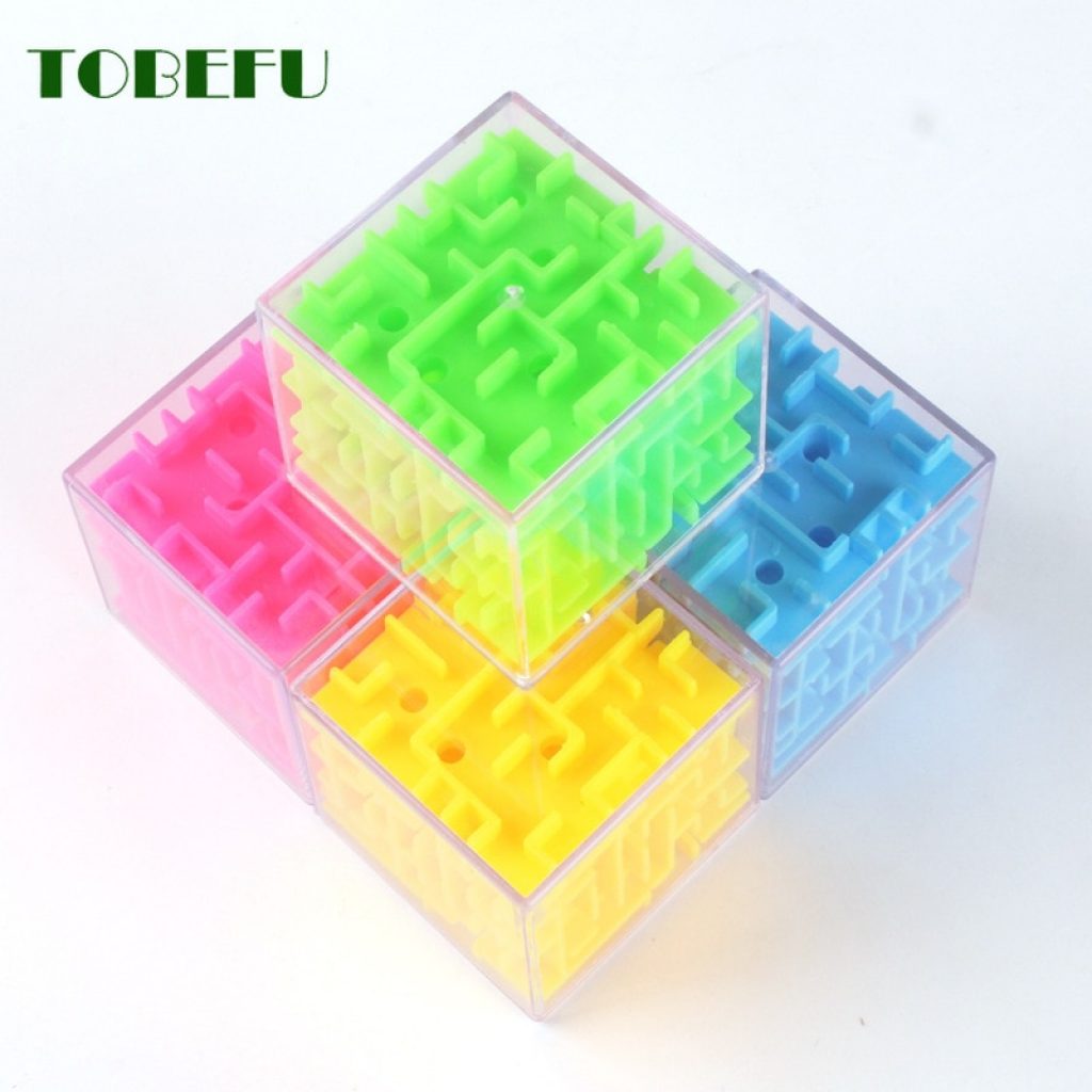 TOBEFU 3D Maze Magic Cube Transparent Six sided Puzzle Speed Cube Rolling Ball Game Cubos Maze 2