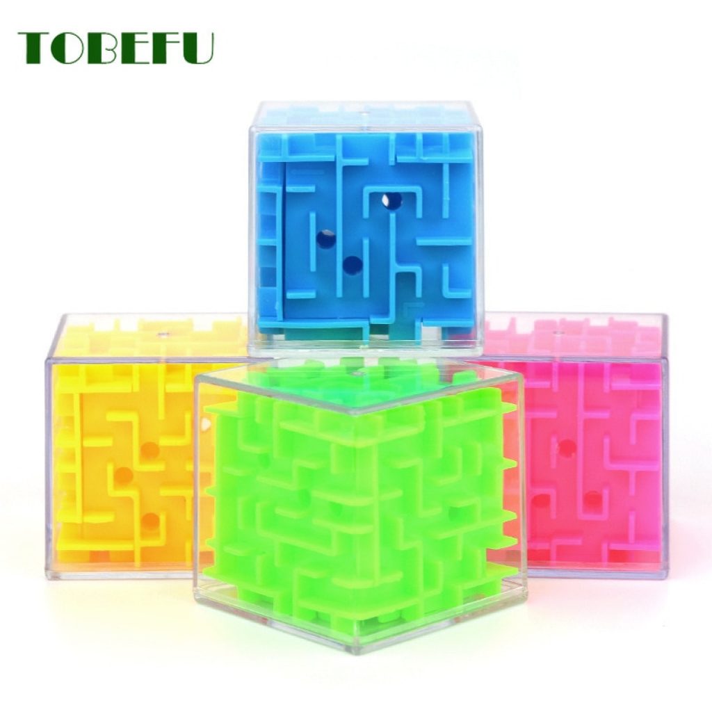 TOBEFU 3D Maze Magic Cube Transparent Six sided Puzzle Speed Cube Rolling Ball Game Cubos Maze 3