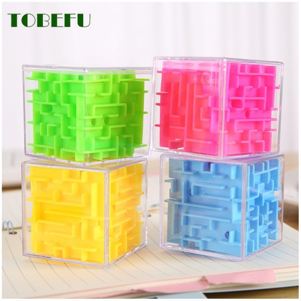TOBEFU 3D Maze Magic Cube Transparent Six sided Puzzle Speed Cube Rolling Ball Game Cubos Maze 5