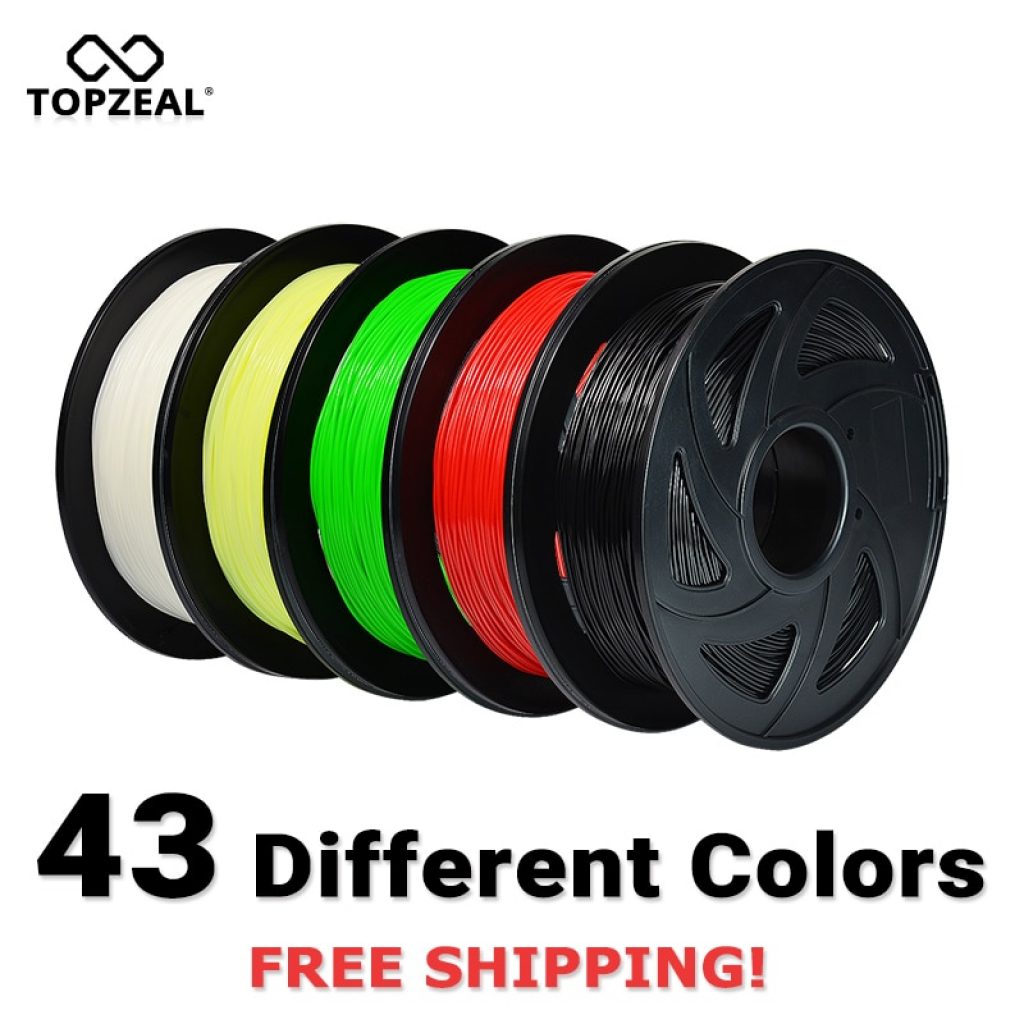 TOPZEAL 3D Printer PLA Filament 1 75mm Filament Dimensional Accuracy 0 02mm 1KG 343M 2 2LBS