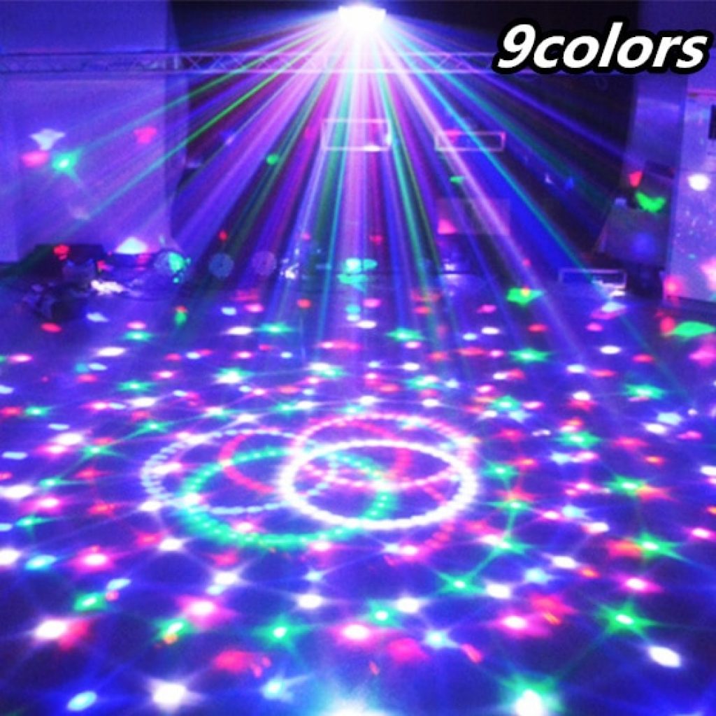 TRANSCTEGO 9 Colors 27W Crystal Magic Ball Led Stage Lamp 21 Mode Disco Laser Light Party