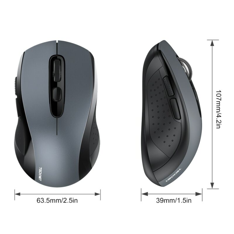 TeckNet Optical Computer Mouse 2 4G USB Receiver Wireless Mouse 10M Transmission 1000 1500 2000DPI Ergonomic 5